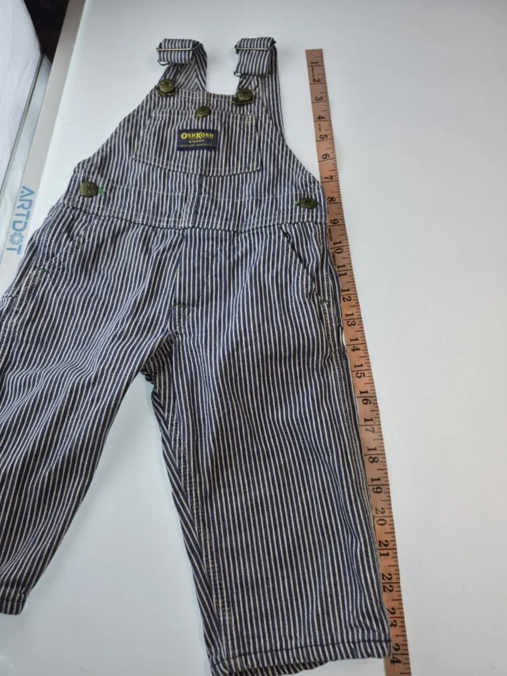 Vintage OshKosh B'Gosh Vestbak Hickory Stripe Bib Overalls Toddler 2T USA Made